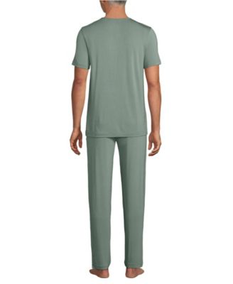 Men's Short Sleeve Cooling Knit V-Neck Pajama Set