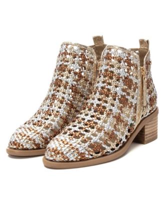 Women's Braided Booties with Side Zipper
