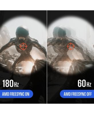 24 Inch Flat Gaming Monitor, 180Hz, 1ms, AMD FreeSync Support, Low Motion Blur, 1080p Full HD IPS Display, for Office, PC & Console Games, Built in Speakers, 1x DisplayPort, 2X HDMI