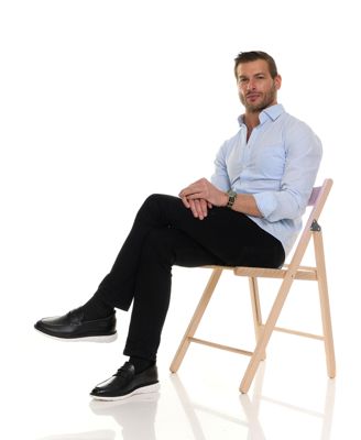 Men's Douglas Street Hands-Free Slip On Technology Lightweight Leather Penny Loafers