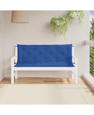 Garden Bench Cushions 2 pcs Blue 59.1"x19.7"x2.8" Oxford Fabric