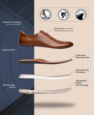 Men's Gold Street Hands-Free Slip On Technology Lightweight Leather Oxfords