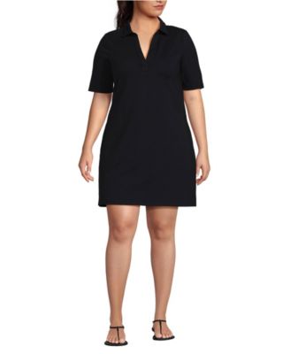 Plus Size Starfish Elbow Sleeve Polo Dress