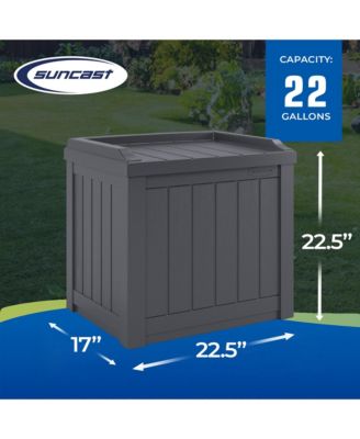 22 Gallon Outdoor Patio Small Deck Box with Storage Seat, Cyberspace