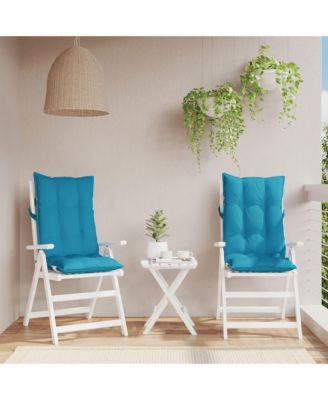 Highback Chair Cushions 2 pcs Light Blue Oxford Fabric