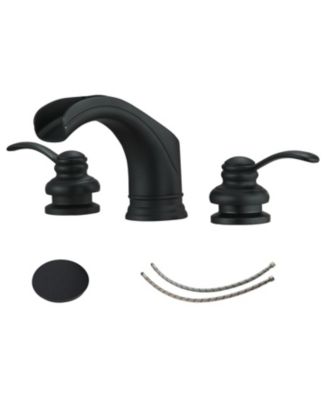 Supply Line in Spot Resist 8 in. Waterfall Widespread 2-Handle Bathroom Faucet