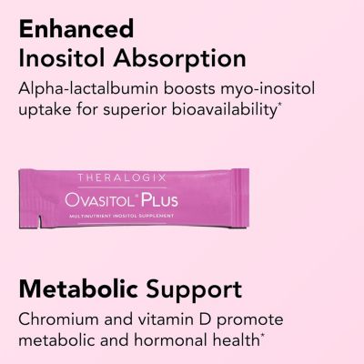 Ovasitol Plus Metabolic Health Supplement - Myo-Inositol & D-Chiro +Chromium Picolinate+Alpha-lactalbumin & Vitamin D - 90-Day Supply