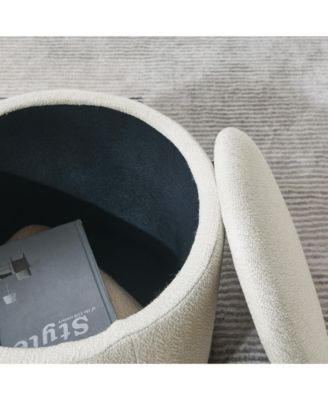  2-in-1 Chenille Ottoman with Stool and Storage
