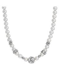 Gray Faux Cultivated Pearl Glass Accent Strand Necklace