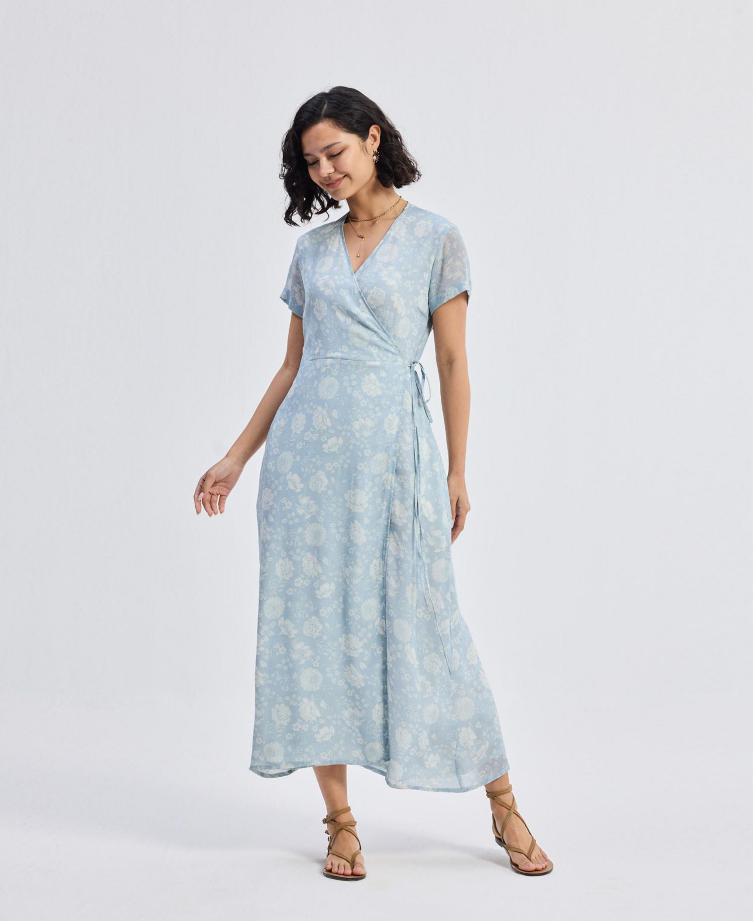 Women's Maxi Wrap Dress in Florals