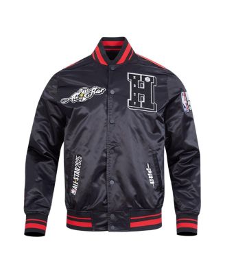 Men's and Women's Black 2025 NBA All-Star Game x HBCU Full-Snap Satin Jacket