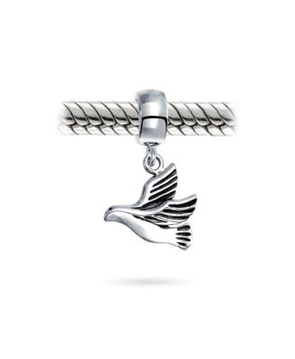 World Peace Dove Dangle Charm Bead Sterling European Bracelet