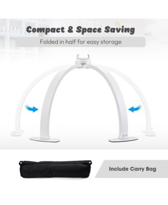 40W Foldable Half Moon Nail Desk Lamp LED Nail Tech Light Phone Holder With Carry Bag For Manicure Beauty Salon Home Spa