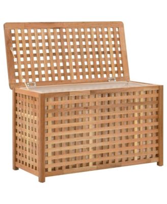 Laundry Chest 30.5&amp;quot;x14.8&amp;quot;x18.3&amp;quot; Solid Wood Walnut