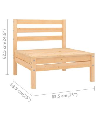 Patio Middle Sofa Solid Pinewood