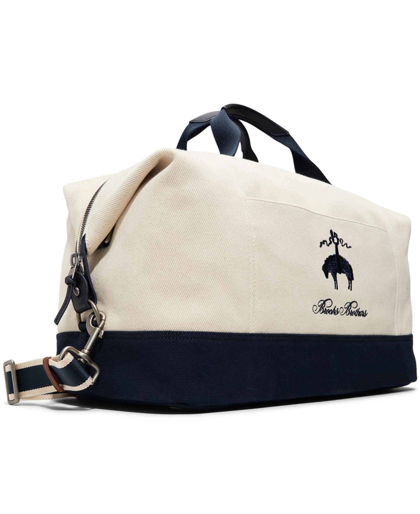Мужская сумка Brooks Brothers Lafayette Textile Duffle, цвет: Тёмно-синий — фото 3