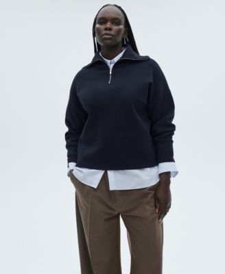 Women's Oversized Zip-Neck Sweater