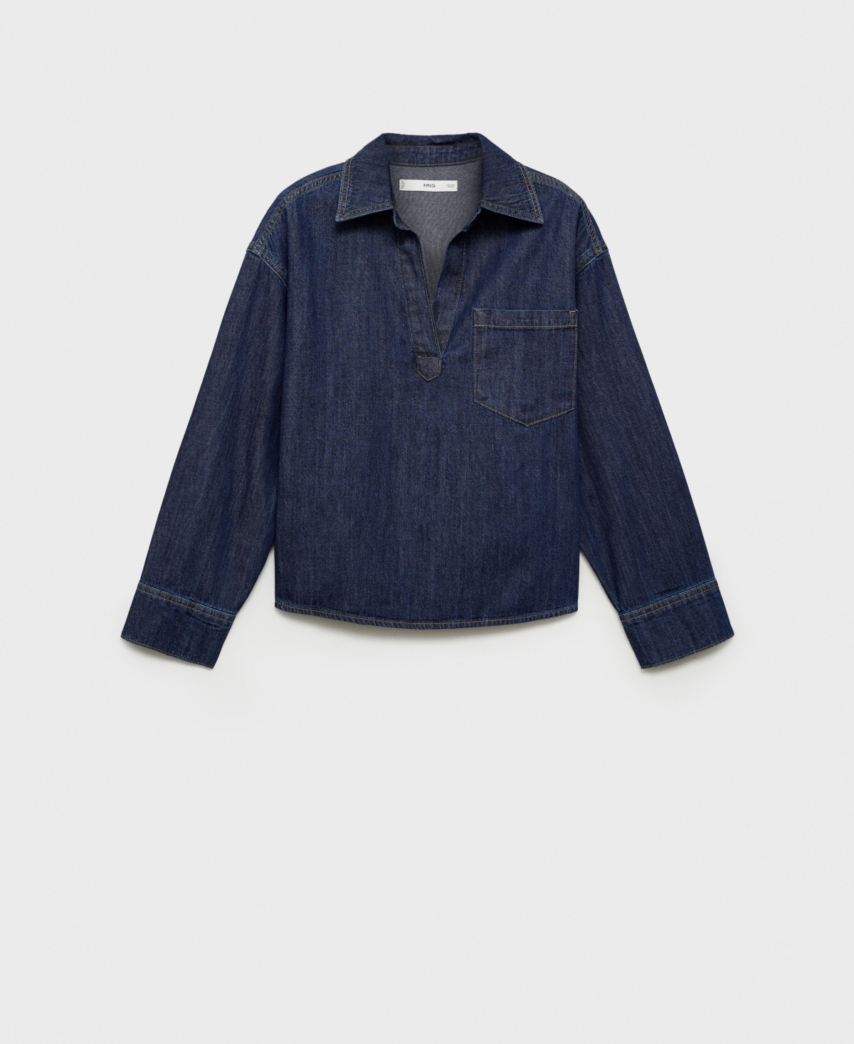 Women's Denim Cotton Shirt - Dark Blue