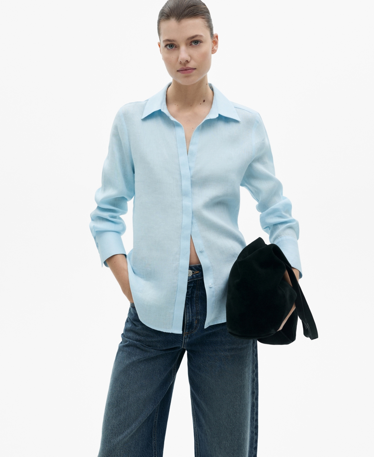 Mango Women's Regular-Fit Linen Shirt