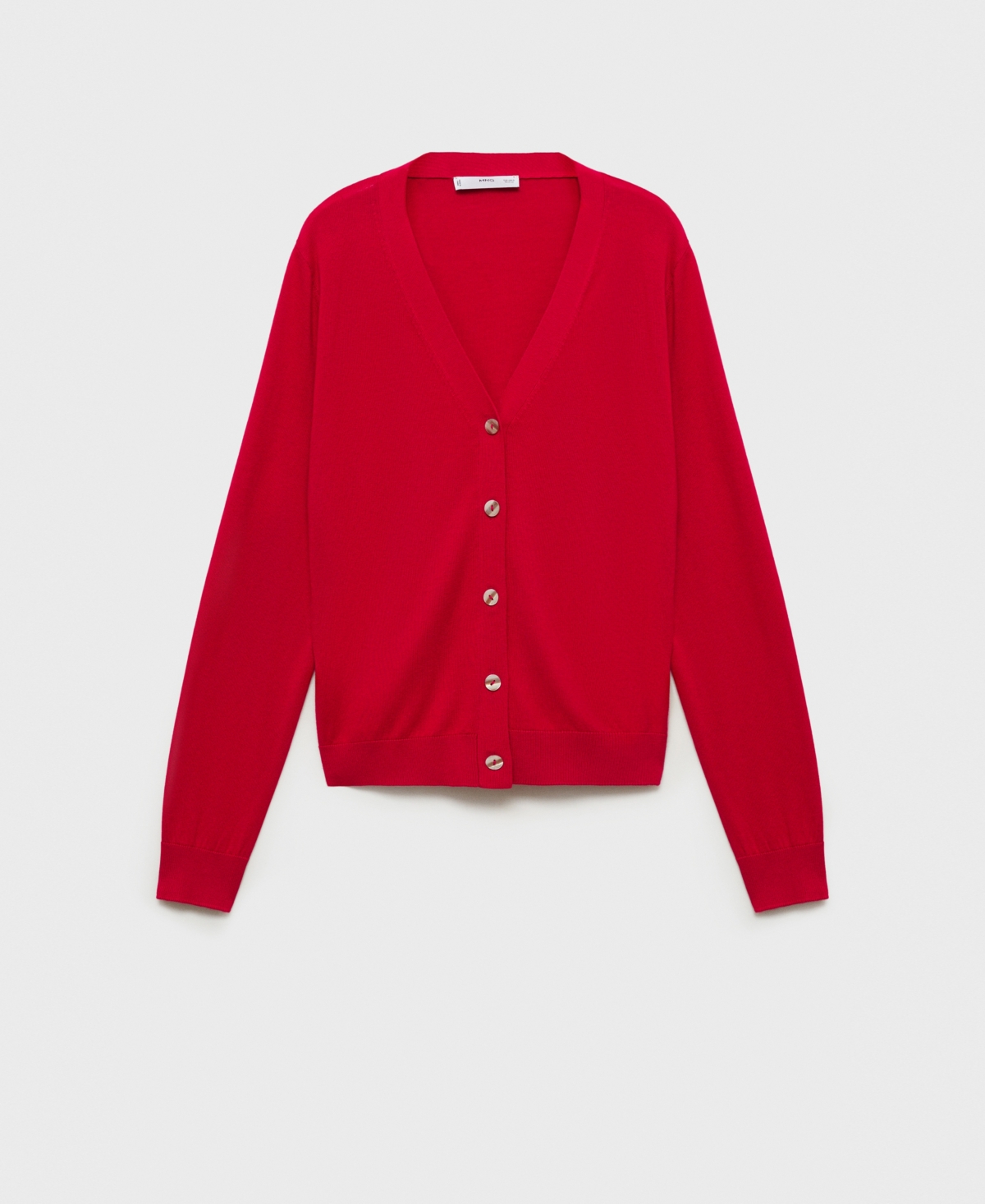 Mango Women's Mulberry Silk Blend Ribbed Cardigan Sweater In Red
