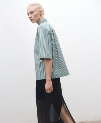 Women's Short Sleeve Striped Shirt