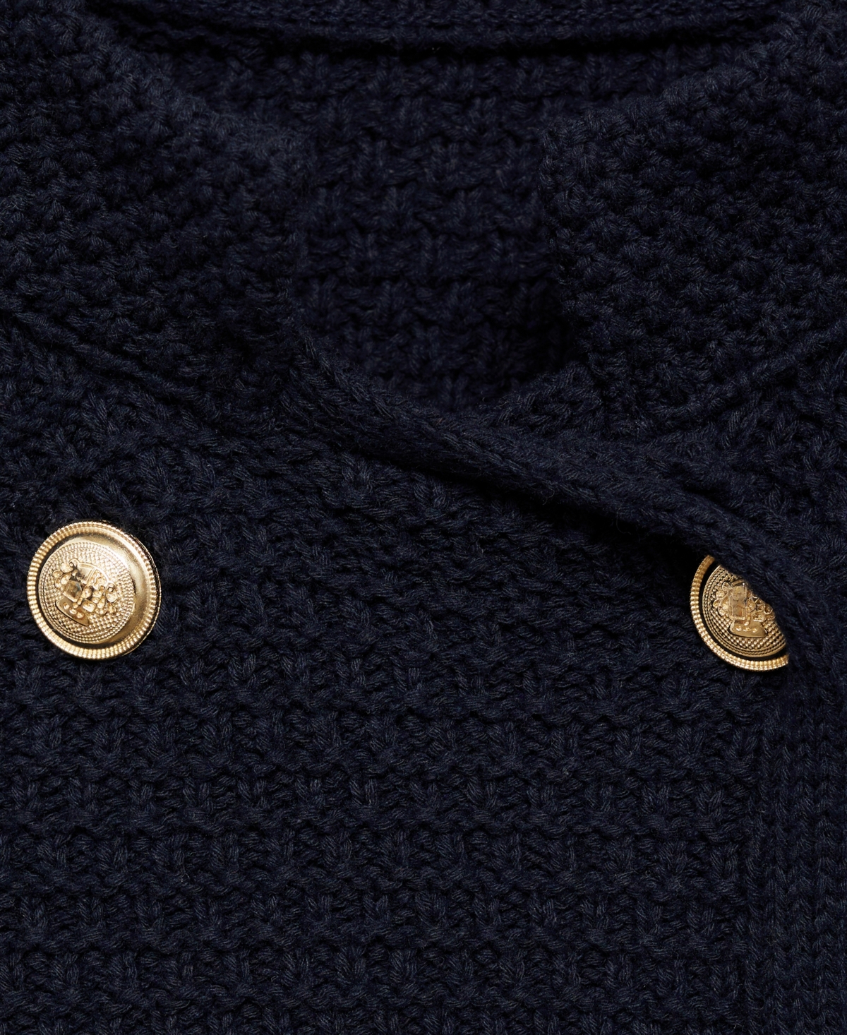 Mango Double Breasted Knit Blazer In Navy