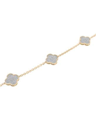 Men's Diamond Clover Flex Bracelet (1-1/4 ct t.w.) in 10k Gold