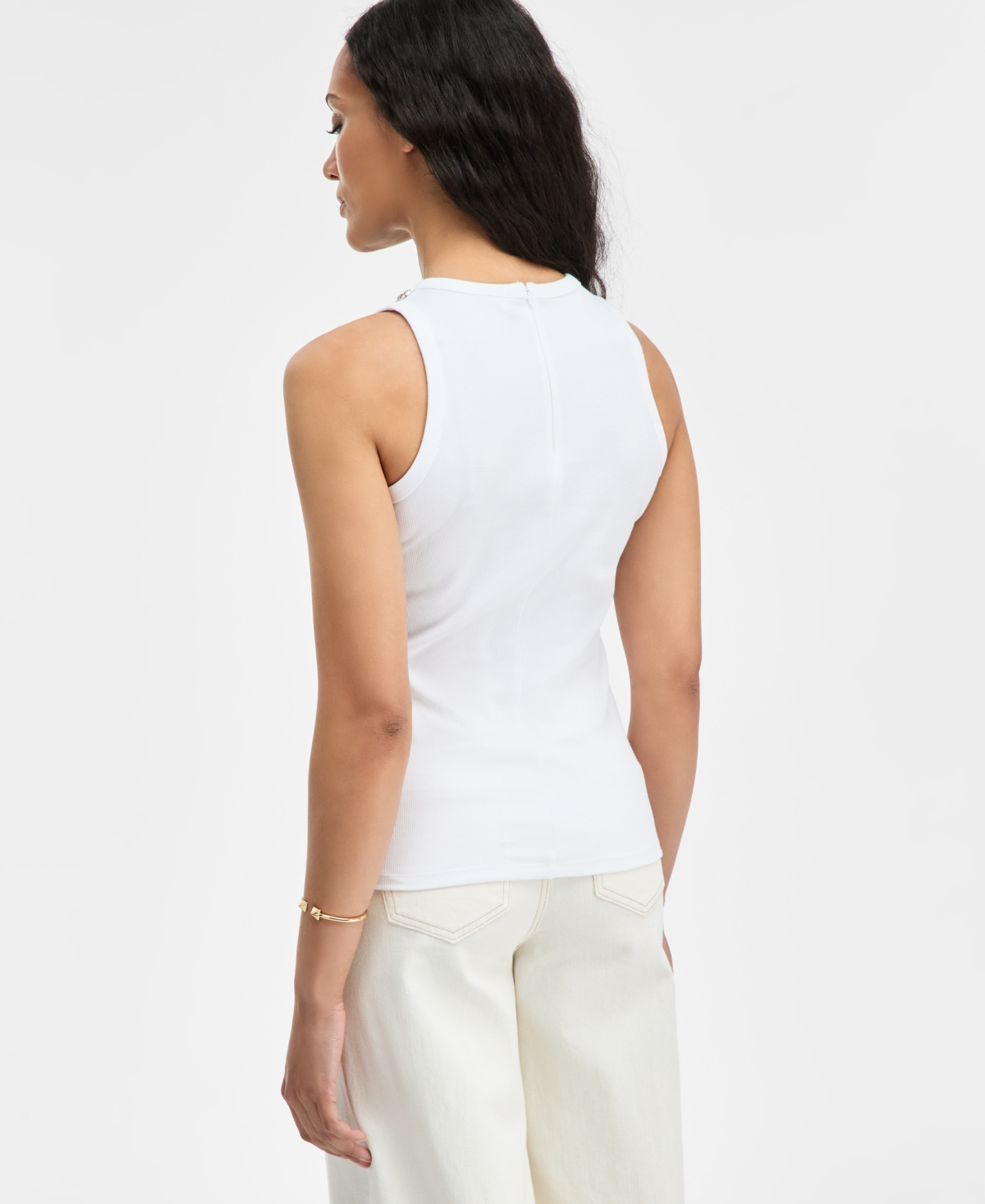 Inc International Concepts Women's Embellished Necklace Tank Top, Exclusively At Macy's