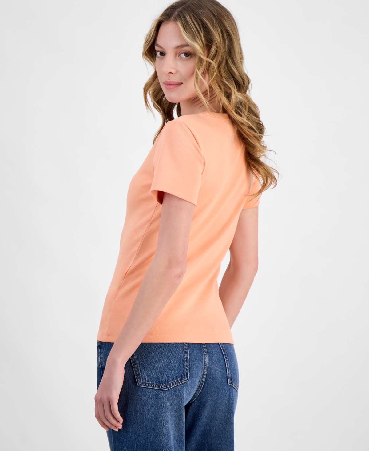 Hugo Boss Women's Embroidered Logo Short-sleeve T-shirt In Brghtorang