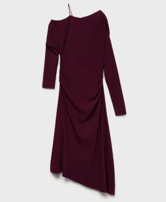 MANGO Women's Asymmetrical Midi Dress