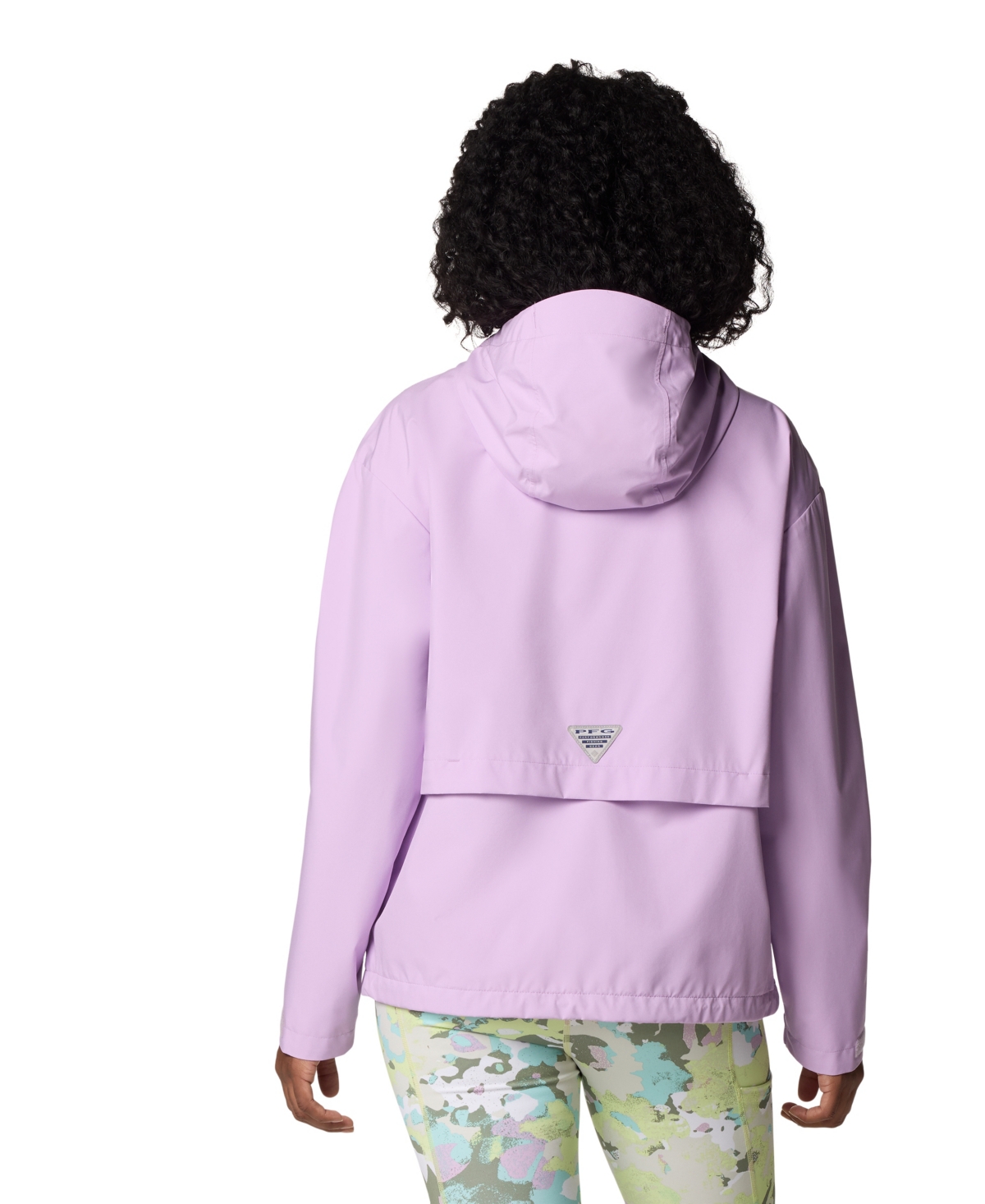 Columbia Women's Pfg Open Water Hooded Rain Jacket In Hydrangea