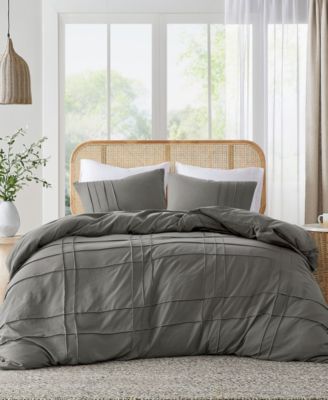 Porter Pleated 3-Pc. Duvet Cover Set, Full
