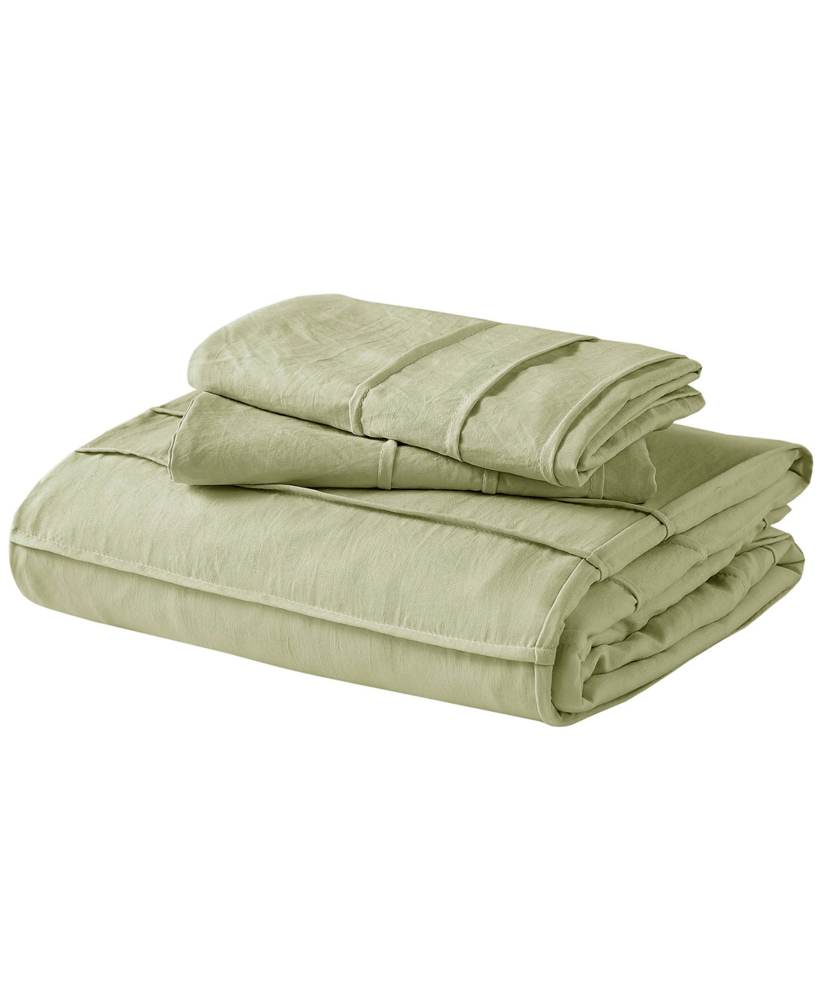 510 Design Porter Pleated 3-pc. Duvet Cover Set, Full In Sage