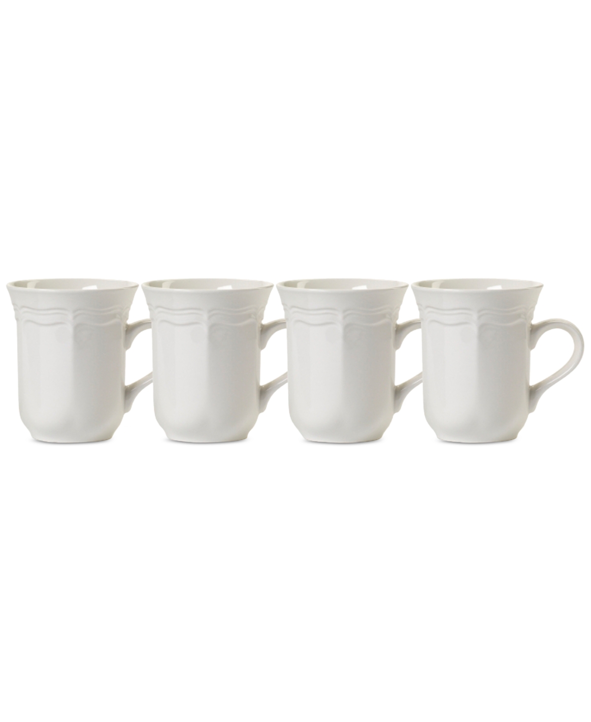 Mikasa French Countryside Mugs, Set of 4 - White