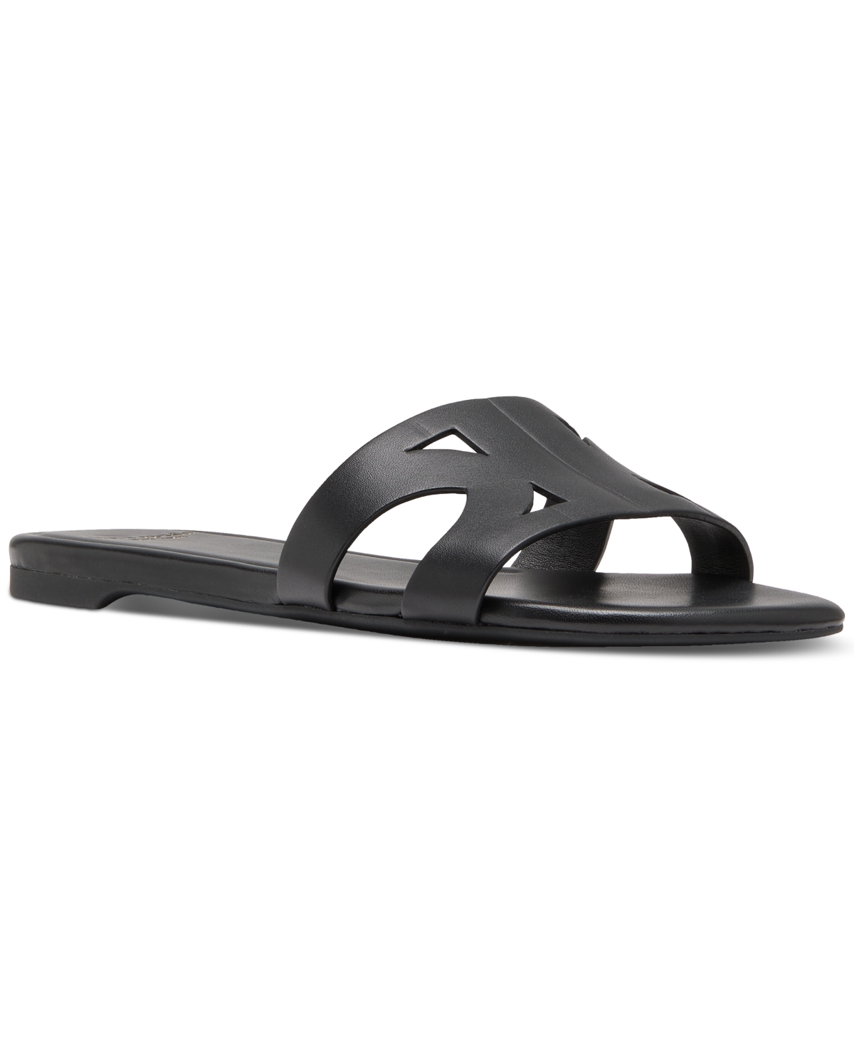 Kate Spade New York Duo Smooth Leather Slide Sandal In Black