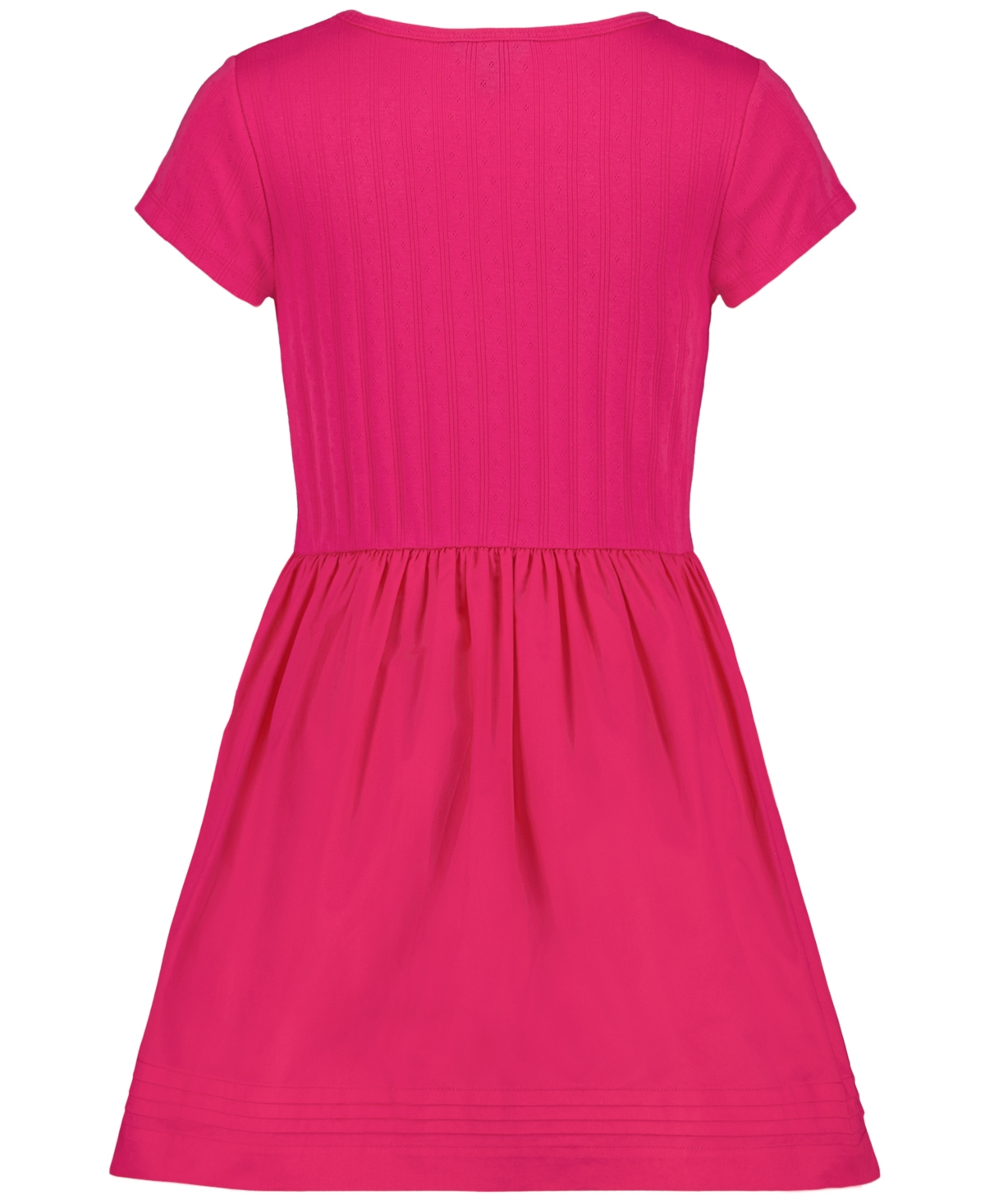 Tommy Hilfiger Big Girls Knit To Woven Short Sleeve Dress