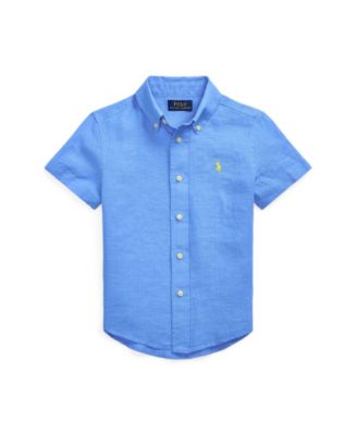 Polo Ralph Lauren Toddler and Little Boys Linen Short-Sleeve Shirt - Harbor Island Blue 41$