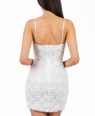 Juniors' Embellished Soutache Bodycon Dress