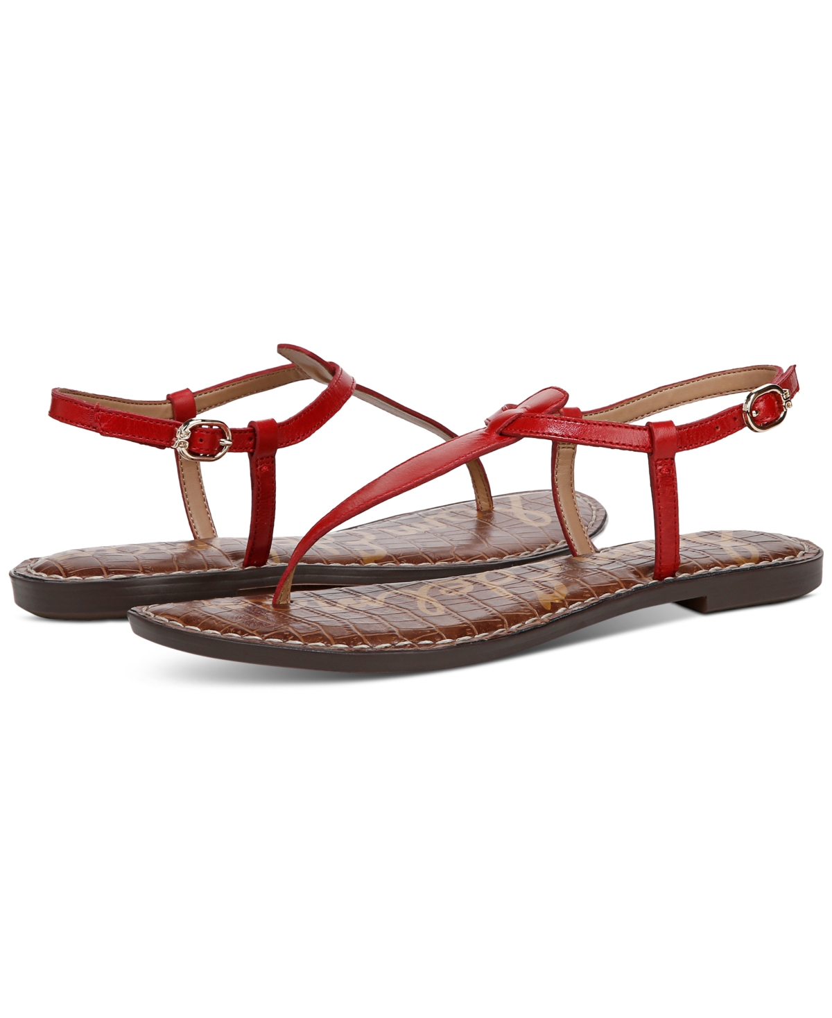 Sam Edelman Gigi Thong Sandal Summer Red Leather In Summer Red