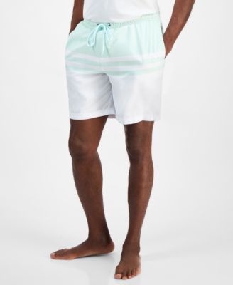 Club Room - Men's Quick-Dry Performance Colorblocked Stripe 7" Swim Trunks