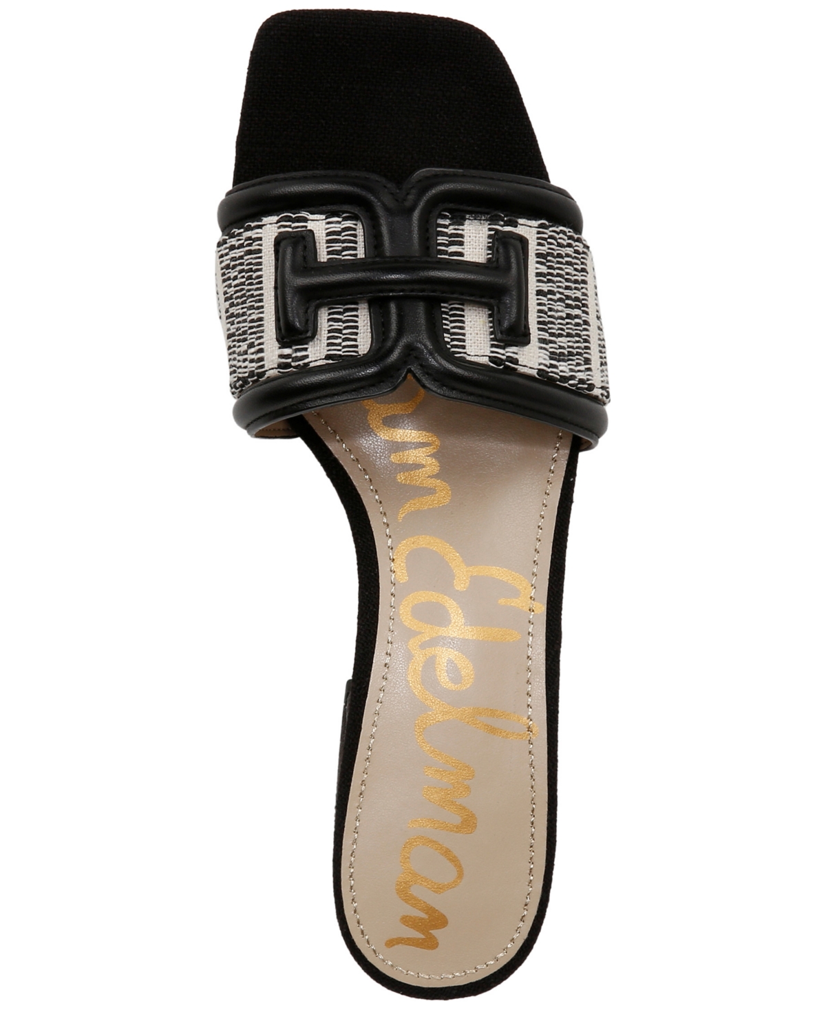 Shop Sam Edelman Women's Waylon Block-heel Slide Sandals In Black,natural