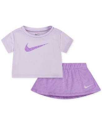 Baby Girls Dri-FIT Swoosh Motion T-Shirt & Skort, 2 Piece Set 