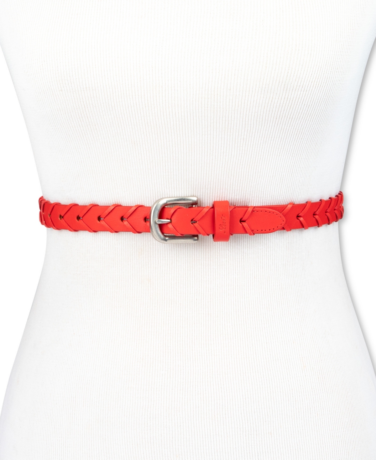 Levi's Women's Fully Adjustable Skinny Braided Genuine Leather Belt