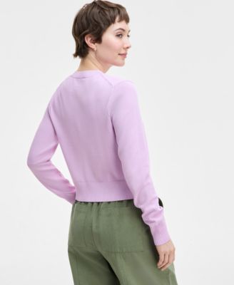 Women's Crewneck Long-Sleeve Cardigan, Exclusively at Macy's