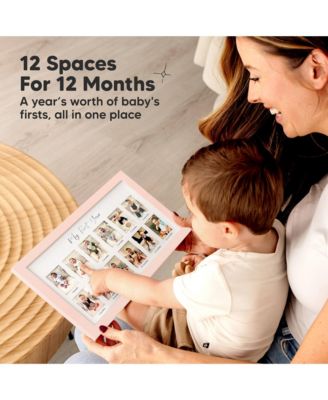 Nova Baby's First Year Photo Frame, 12 Months Newborn Baby Picture Frame, Monthly Birthday Milestone Collage