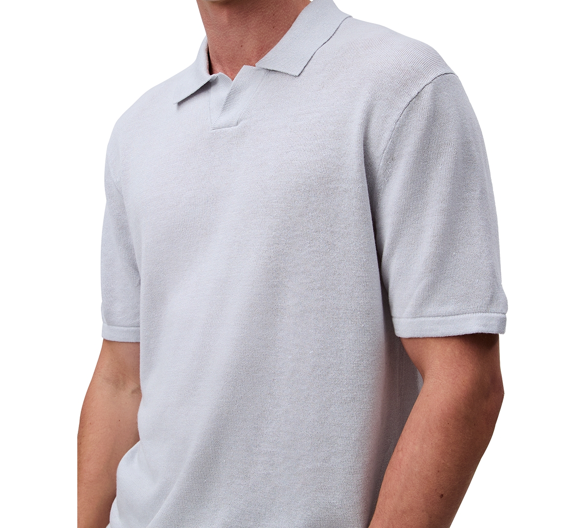 Shop Calvin Klein Men's Textured Pullover Open-collar Polo Shirt In Gray Dawn