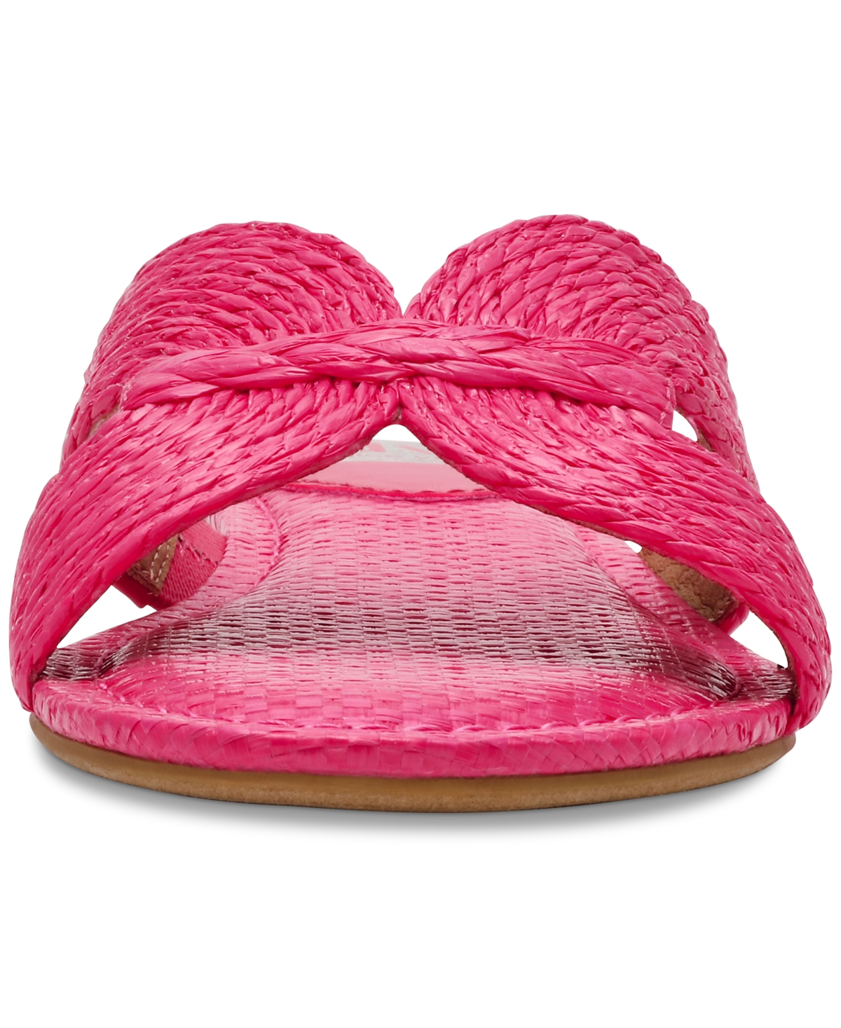 Dv Dolce Vita Women's Geeya Raffia Criss Cross Strap Flat Slide Sandals In Watermelon Raffia