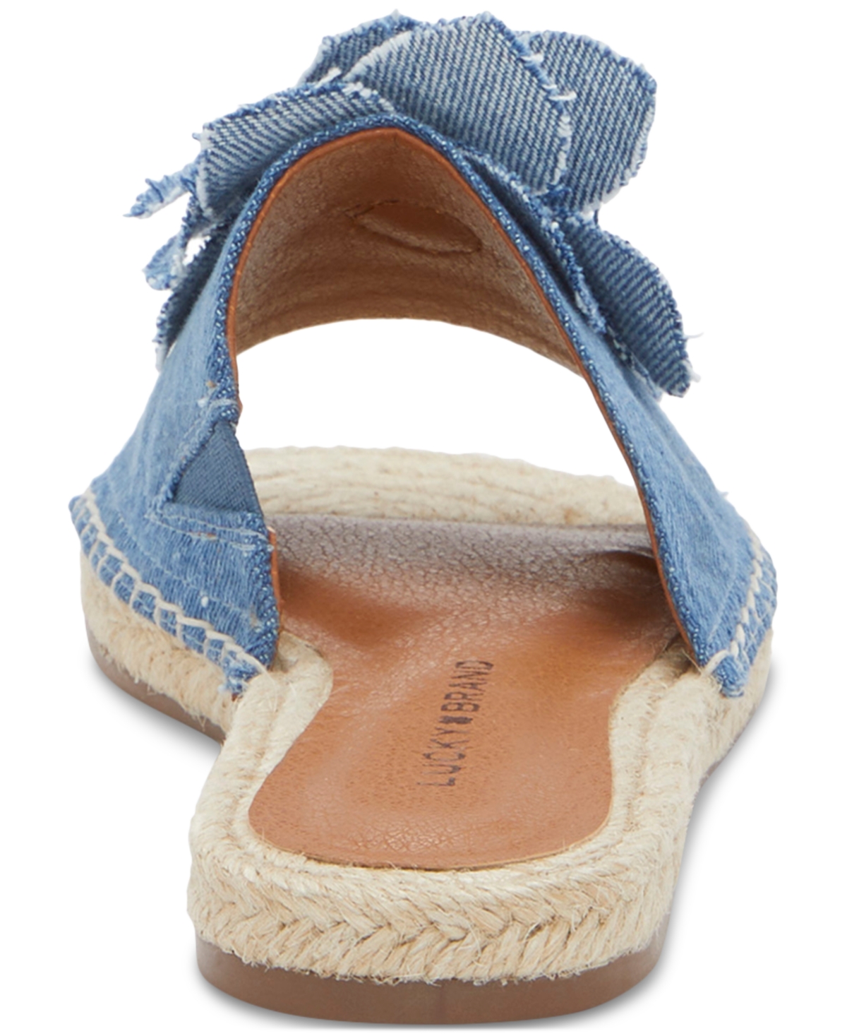 Shop Lucky Brand Women's Biricha Flower Flat Sandals In Medium Denim
