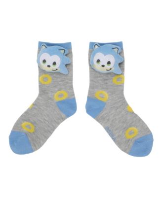 Girls 3D Plush Sonic & Amy Head Youth 2-Pair Crew Socks