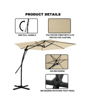 10 Ft. Outdoor Patio Cantilever Umbrella with Stand